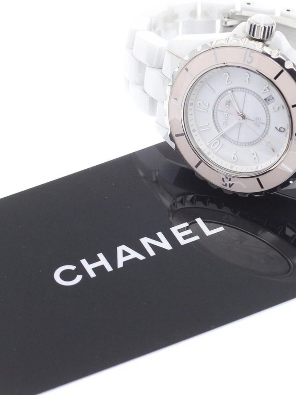 CHANEL J12 soft pink H4467 White ceramic Quartz Ladies Watch - Picture 2 of 7